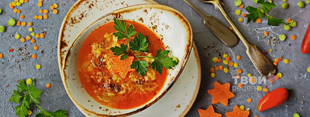 Гороховый суп с копченой колбасой - Рецепт