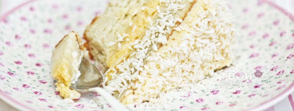 Кокосовый торт со сливочным кремом и меренгой - Рецепт