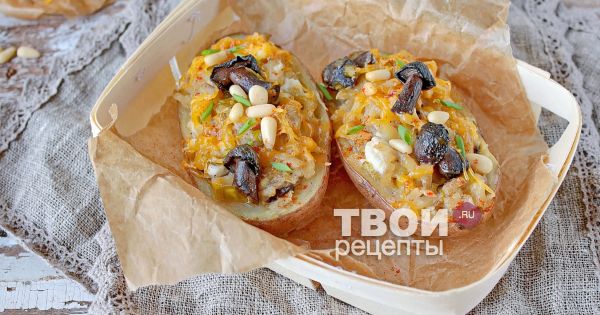 Фаршированный картофель в духовке. Рецепт с фото | Кушать нет