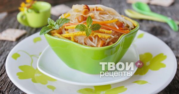 Салат из фунчозы с овощами рецепт с фото очень вкусный с соевым соусом