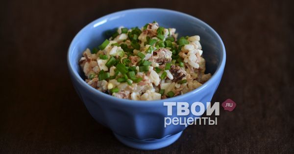 Салат рецепт с консервой и рисом рецепт с фото пошагово