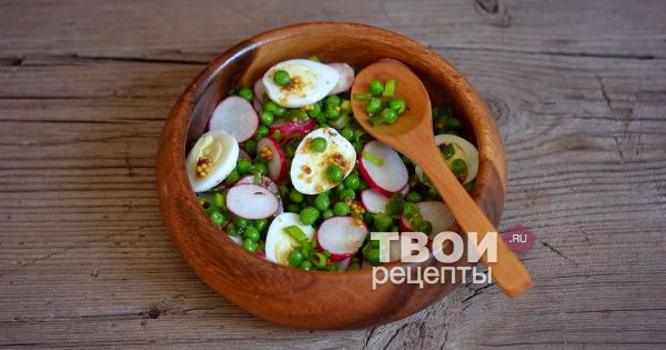 Салат из маринованных грибов с зеленым горошком